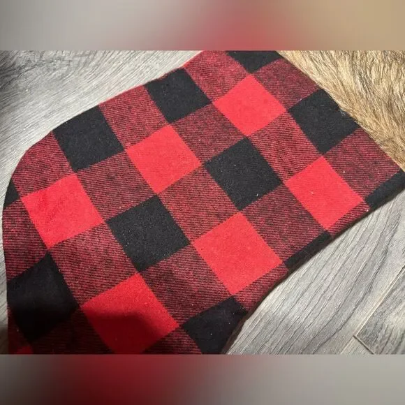 🎄❤️🎄New Red Buffalo Check & Faux Fur Christmas Stocking - Picture 3 of 3
